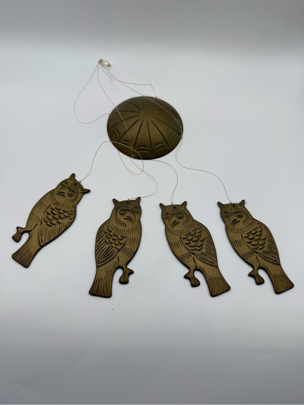 Vintage-Style Metal Owl Wind Chime